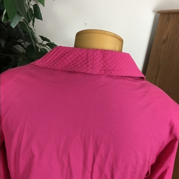 Ravel Large brighter pink cut out neckline long sleeve button down - Picture 4 of 14